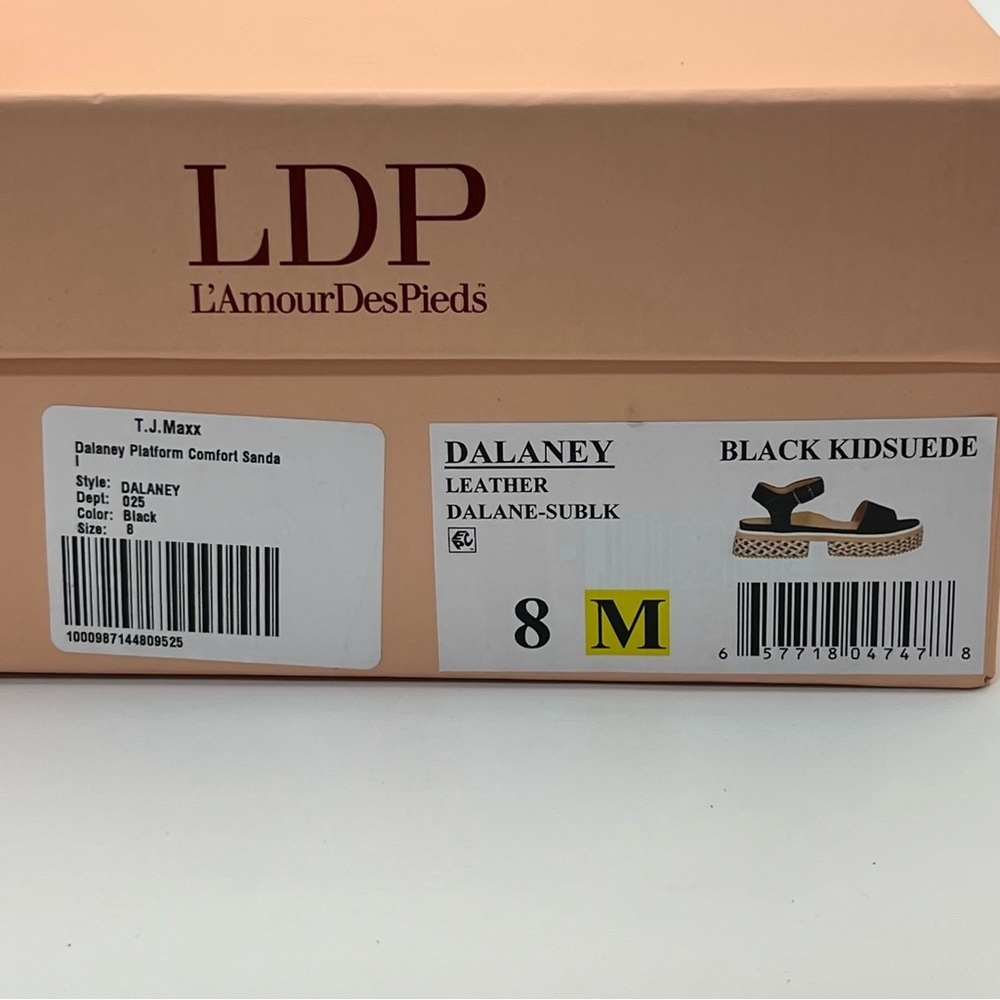 L’Amour Des Pieds Dalaney Platform Tan Black Suede Comfort Ankle Strap Sandals 8 - Picture 12 of 12